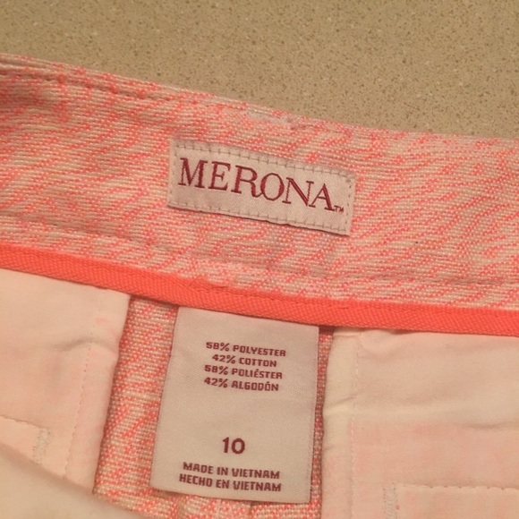 MERONA Shorts Pink White Side Stripe Space Dye 10 - Picture 8 of 8